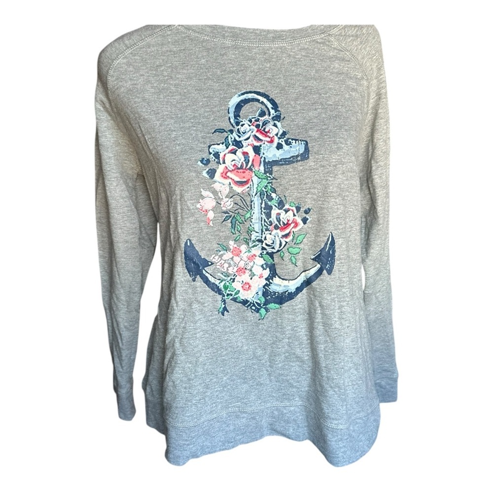 Caribbean Joe Women’s Long Sleeve French Terry Raglan Pullover – Size L - Picture 2 of 10